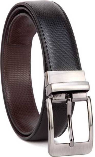 Men Casual, Evening, Formal, Party Black, Brown Canvas Reversible Belt