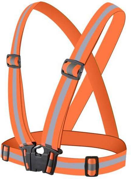 Themujtaba High Visibility Protective Orange Safety Reflective Vest Belt Safety Jacket