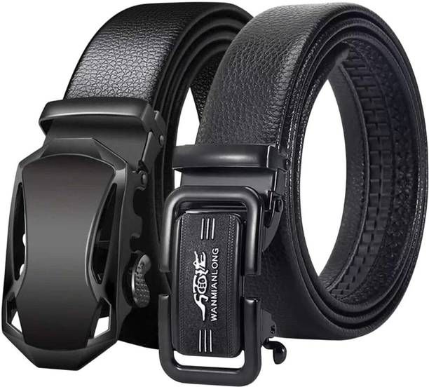 Men Formal, Casual, Evening, Party Black Artificial Leather Belt