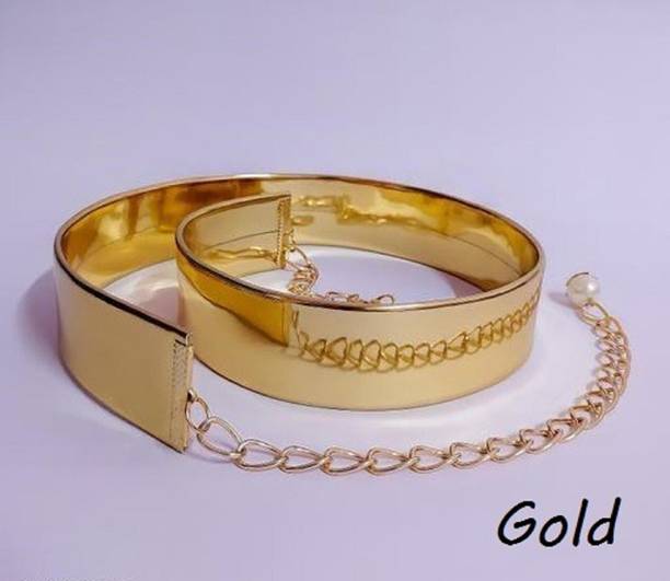 YakshEnterprise Women Gold Artificial Leather, Metal Belt
