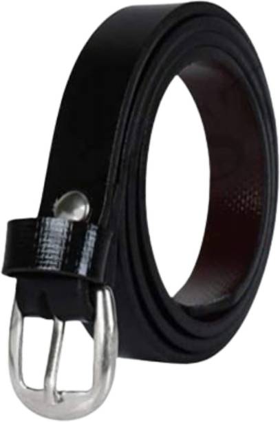 Men & Women Casual, Formal Black Genuine Leather Belt