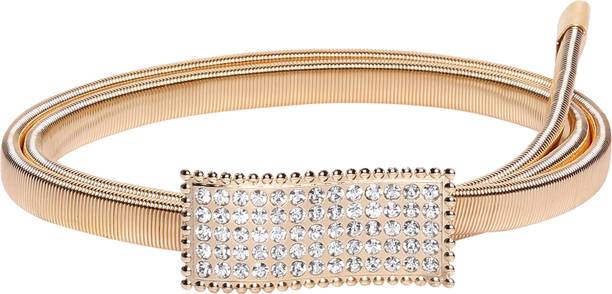 PROVOGUE Women Formal, Casual, Party, Evening Gold Metal Belt