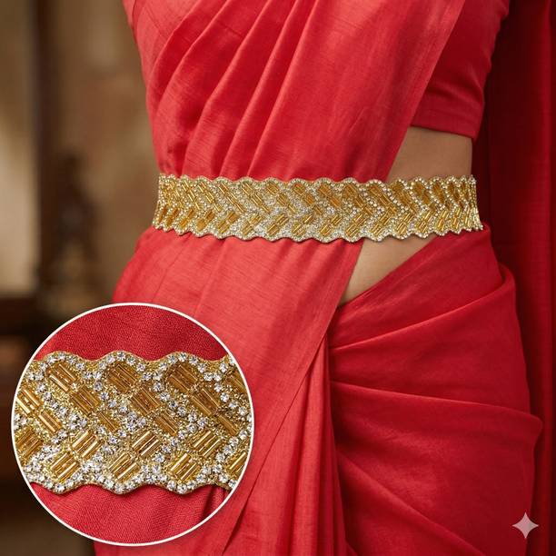 purala Women Evening, Party, Casual Gold Fabric Belt
