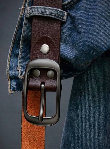 Men Evening, Casual, Party, Formal Brown Genuine Leather Belt