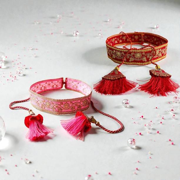 Sahajaha Women Casual, Evening, Party Red, Pink Fabric Belt