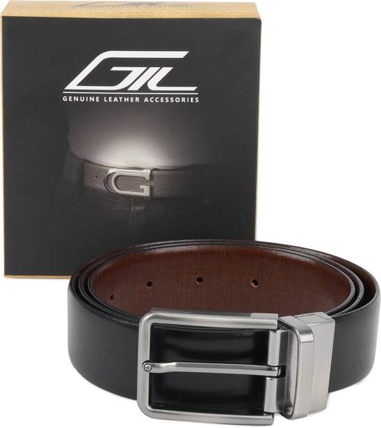 GIL Men Casual, Formal Brown, Black Genuine Leather Reversible Belt