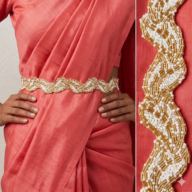 purala Women Evening, Party, Casual Gold Fabric Belt