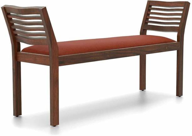 Ganpati Arts Sheesham Wood Seating Bench with Base Cushion for Living Room/Garden Solid Wood 2 Seater