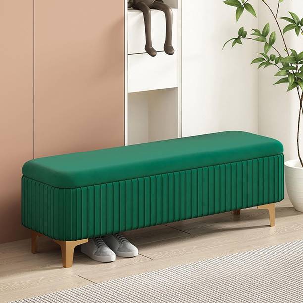 MAJESTIC MART Luxurious Storage Bench Ottoman Upholstered Bench for LivingRoom/Home/Office Solid Wood 2 Seater