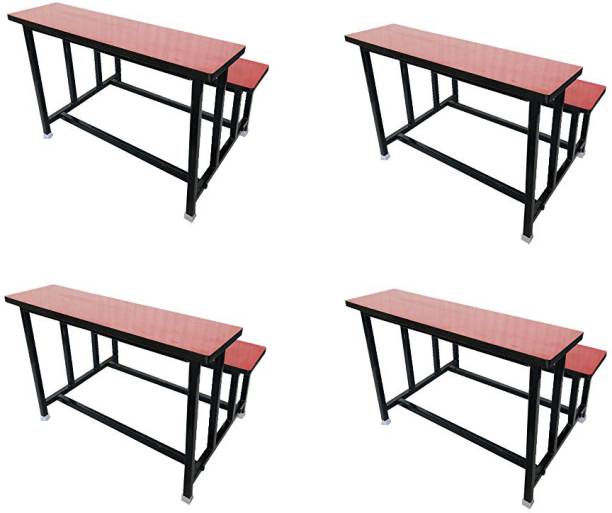KITHANIA School Duel Desk Small Students Kids for Two Students(4 PC.) Solid Wood 2 Seater