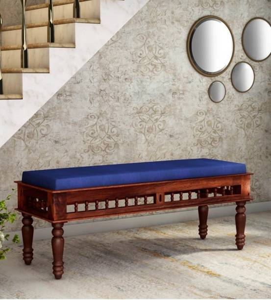 WOODTREND Solid Sheesham Wood 3 Seater Bench for Living & Dining Room | Wooden Bench Solid Wood 2 Seater