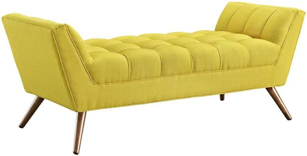 Artistic Interior Crafts Upholstered Velvet Bench, Midnight Blue Solid Wood 2 Seater