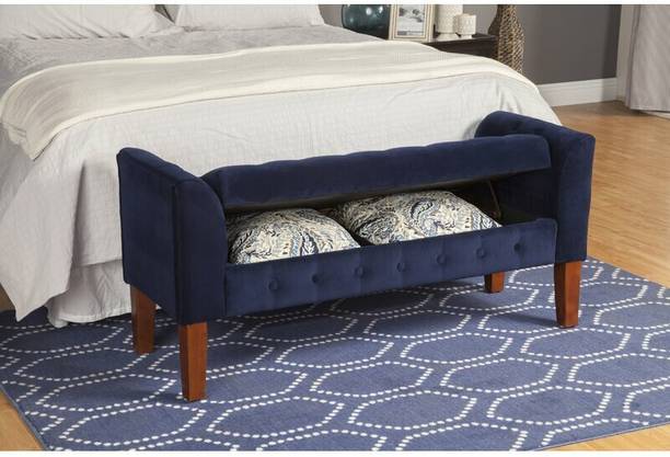 TFS Luxury Bench Settee with Storage Box For Living Room/Bedroom/Office Solid Wood 2 Seater