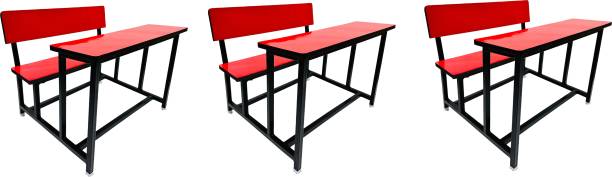 P P CHAIR Study Home Duel Desk Study Bench Table School Duel Desk Bench (3 PC) Metal 2 Seater