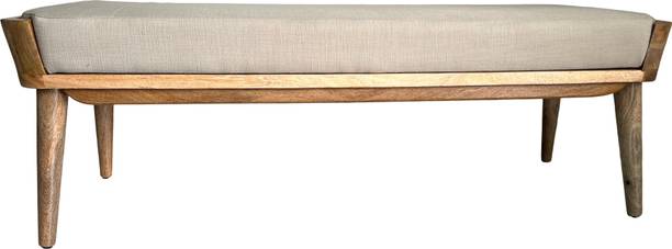 smf 3 Seater Solid Wooden Bench With Cushion Solid Wood 3 Seater