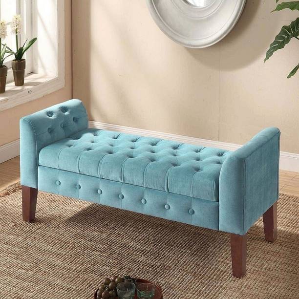 TFS Luxurious Bench settee with Storage Box 2 For Bedroom/Livingroom/Office Solid Wood 2 Seater