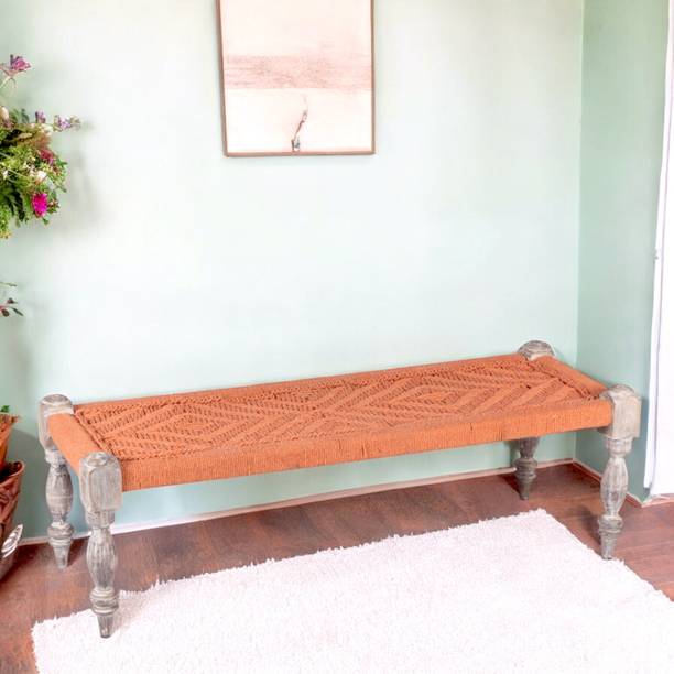 Flipkart Perfect Homes Rosewood Maachi Bench in Dazzling Orange Canning Solid Wood 2 Seater
