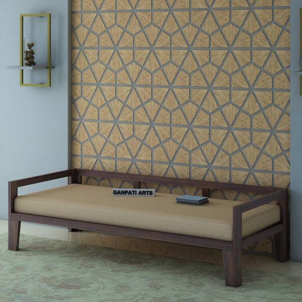 Ganpati Arts Sheesham Wood Seating Bench with Base Cushion for Living Room/Garden Solid Wood 2 Seater