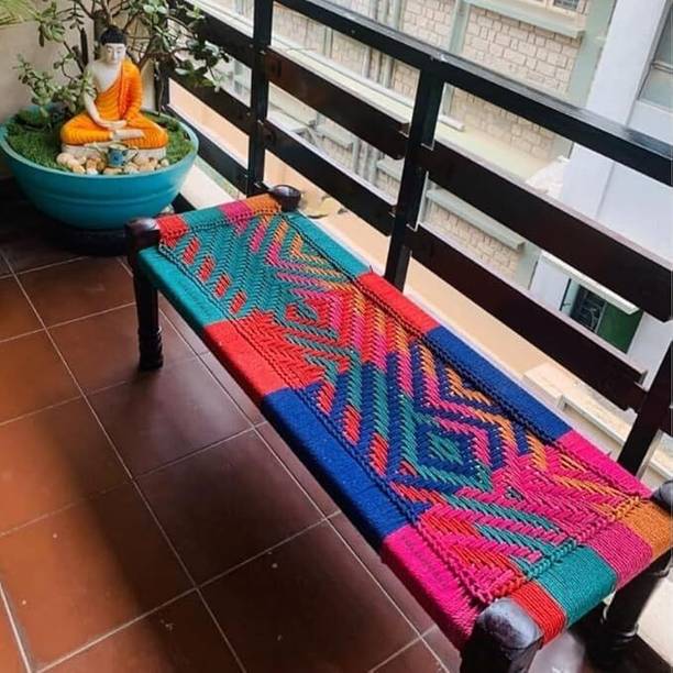 K A F Solid Sheesham Wooden Bench for Living Room Sitting Bench for Balcony Home Solid Wood 1 Seater