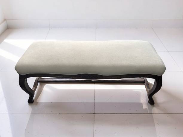 smf 3 SEATER SOLID WOODEN BENCH WITH CUSHION, WOODEN SITTING BENCH LIVING. Solid Wood 3 Seater