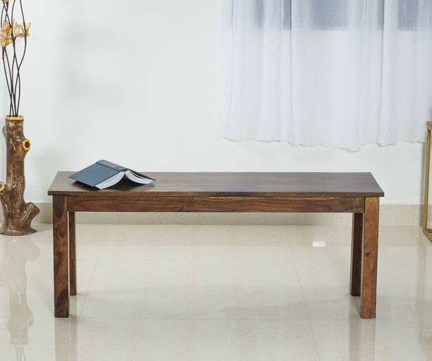 Woodefly Sheesham Wood 3 Seater Bench for Dining Room/Indoor/Outdoor/Balcony Solid Wood 3 Seater
