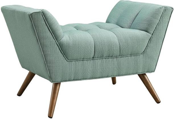 Artistic Interior Crafts Mid-Century Modern Ottoman Upholstered Fabric Solid Wood 1 Seater