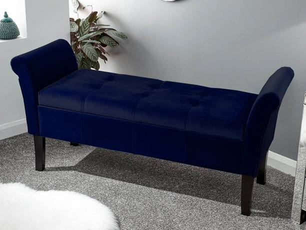 TFS Premium Velvet Cushion 2 Seater Settee for Bedroom/Livingroom/Office Solid Wood Settee