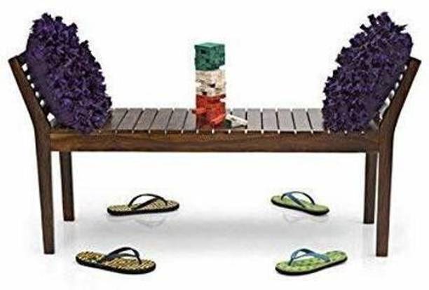 Ganpati Arts Sheesham Wood Seating Bench with Base Cushion for Living Room/Garden Solid Wood 1 Seater