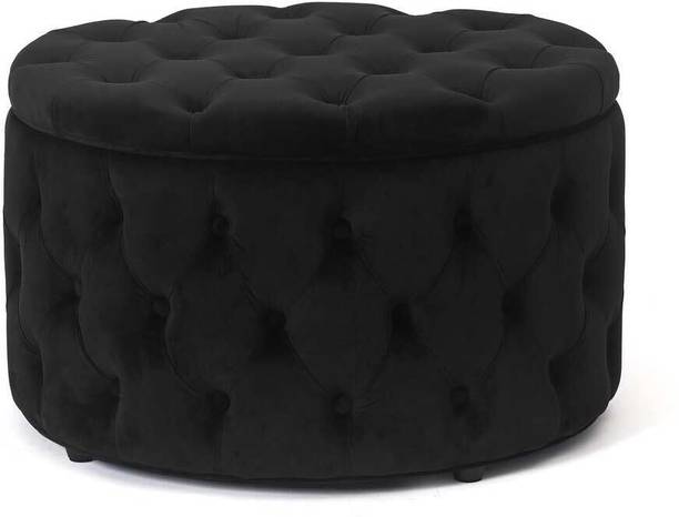 ALFA WOODEN NEST ROUND-O-STORAGE -BLACK Solid Wood 2 Seater