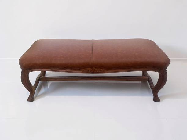 smf 3 SEATER SOLID WOODEN BENCH WITH CUSHION, WOODEN SITTING BENCH LIVING. Solid Wood 3 Seater