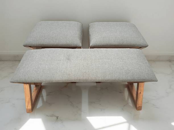smf 5 Seater Solid Wooden Bench With Cushion Solid Wood 5 Seater