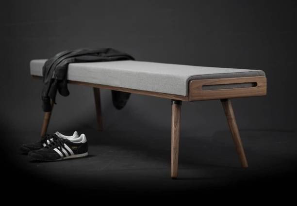 Xwent Furniture Stool/Seat/Ottoman/Bench in Solid Sheesham Wood Stool with Cushion Foam 2 Seater