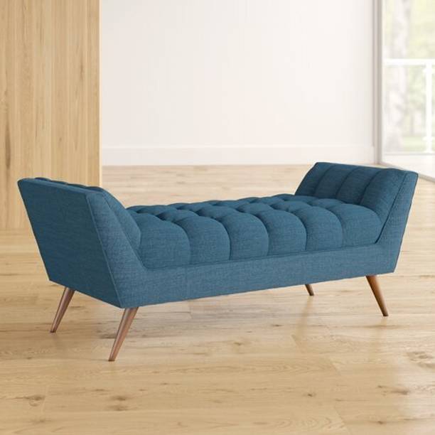 TFS Premium wooden Velvet fabric bench for bedroom/Living room/Office Solid Wood Settee