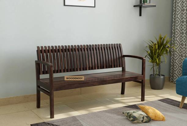 WOODENJOY Sheesham Wood Seating Bench/Wooden bench for Home/Office/Hall Solid Wood 2 Seater