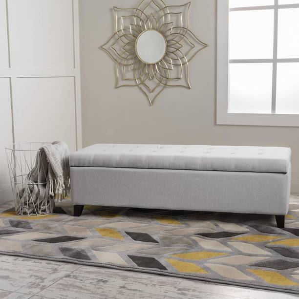 MAJESTIC MART Velvet Storage Bench Ottoman Tufted Seat Bedroom End Bed Seating Stool Solid Wood 2 Seater