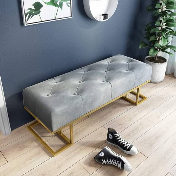 ModWood ModWood Velvet Tufted Bench_01 Metal 3 Seater