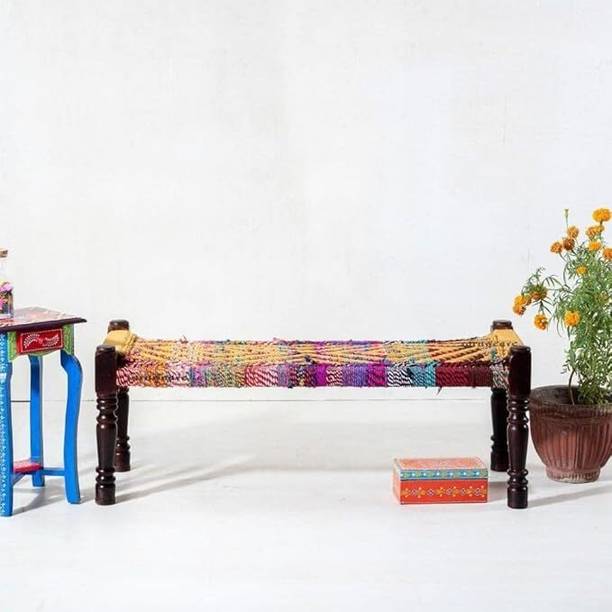 K A F Solid Sheesham Wooden Bench for Living Room Sitting Bench for Balcony Home Solid Wood 1 Seater