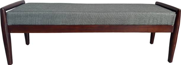 smf SMF Wooden 3 Seater Bench with Cushion Solid Wood 3 Seater