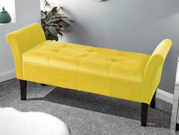 TFS Premium Velvet Cushion 2 Seater Settee for Bedroom/Livingroom/Office Solid Wood Settee