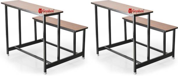 TARUN GRAMUDYOG The School Desk for Success made of iron frame and brown plyboard top, Metal 2 Seater