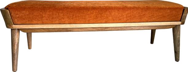 smf 3 Seater Solid Wooden Bench With Cushion Solid Wood 3 Seater