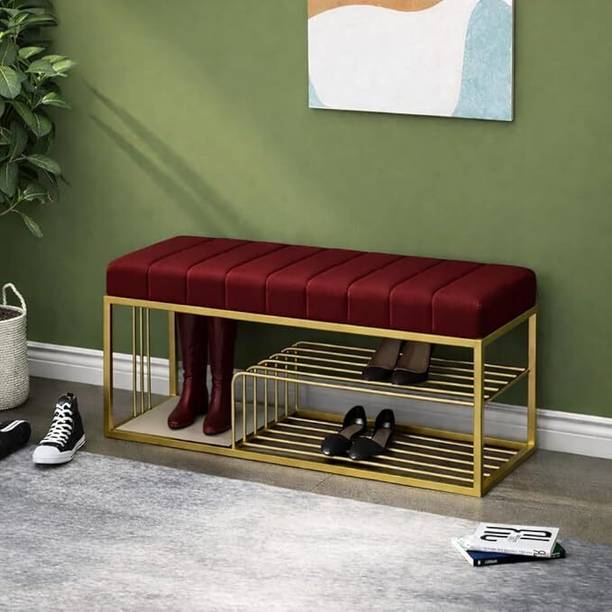 REGALENTERPRISES Solid Metal Rectangular Shoe Rack bench Metal 2 Seater