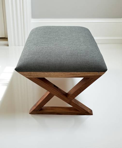 smf 1 Seater Solid Wooden Bench With Cushion Solid Wood 1 Seater