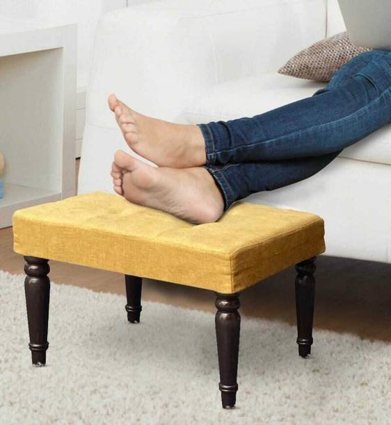 TFS Beautiful foot stool , outdoor sitting use 14 inch yellow color Solid Wood 1 Seater