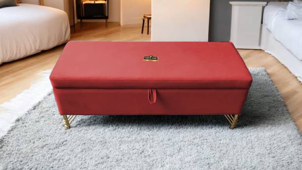 MAJESTIC MART Stylish Storage Bench Velvet Ottoman for Living Room, Bedroom, Entryway, Home Solid Wood 2 Seater