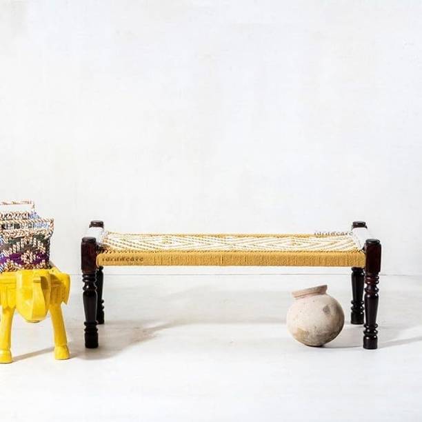 K A F Solid Sheesham Wooden Bench for Living Room Sitting Bench for Balcony Home Solid Wood 1 Seater