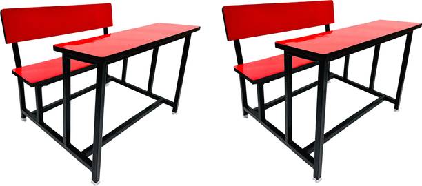 SOMRAJ DUEL DESK FOR SCHOOL/HOME WITH BACK SUPPORT(2PC) Metal 3 Seater