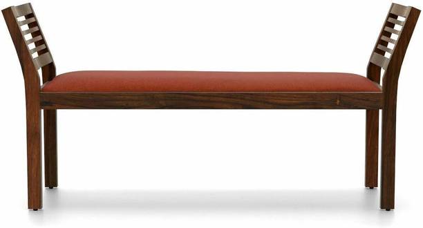 Ganpati Arts Sheesham Wood Seating Bench with Base Cushion for Living Room/Garden Solid Wood 3 Seater