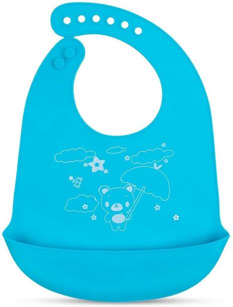 Millionminds Silicone Bib for Baby Food Feeding BPA Free, Baby Apron Adjustable Straps