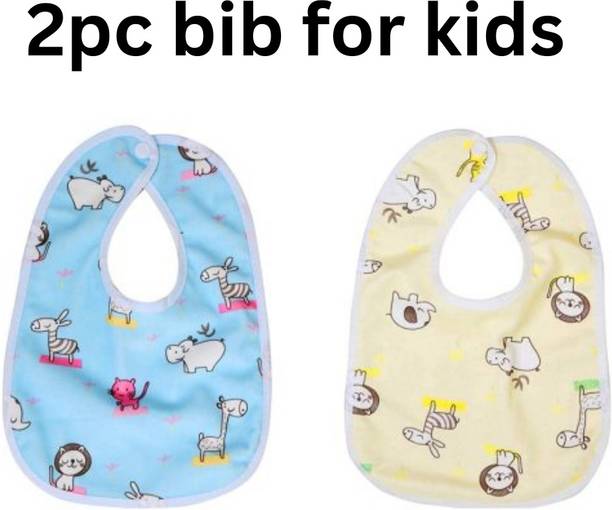 FUSION FLY Kids Soft Cotton Baby Bibs for Infants and Toddlers (Set of 2)